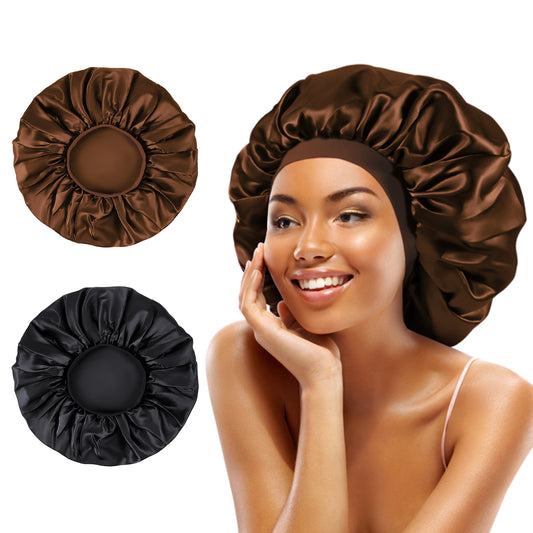 Kenllas Large Women Silk Satin-Bonnet - 2 PCS