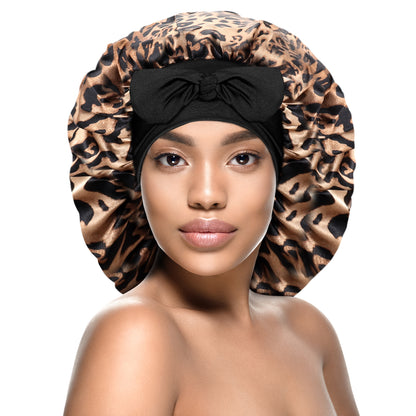 Kenllas Satin Silk Bonnet for Women - Large Sleep Cap with Tie Band for Curly Dreadlock Braid Hair Care