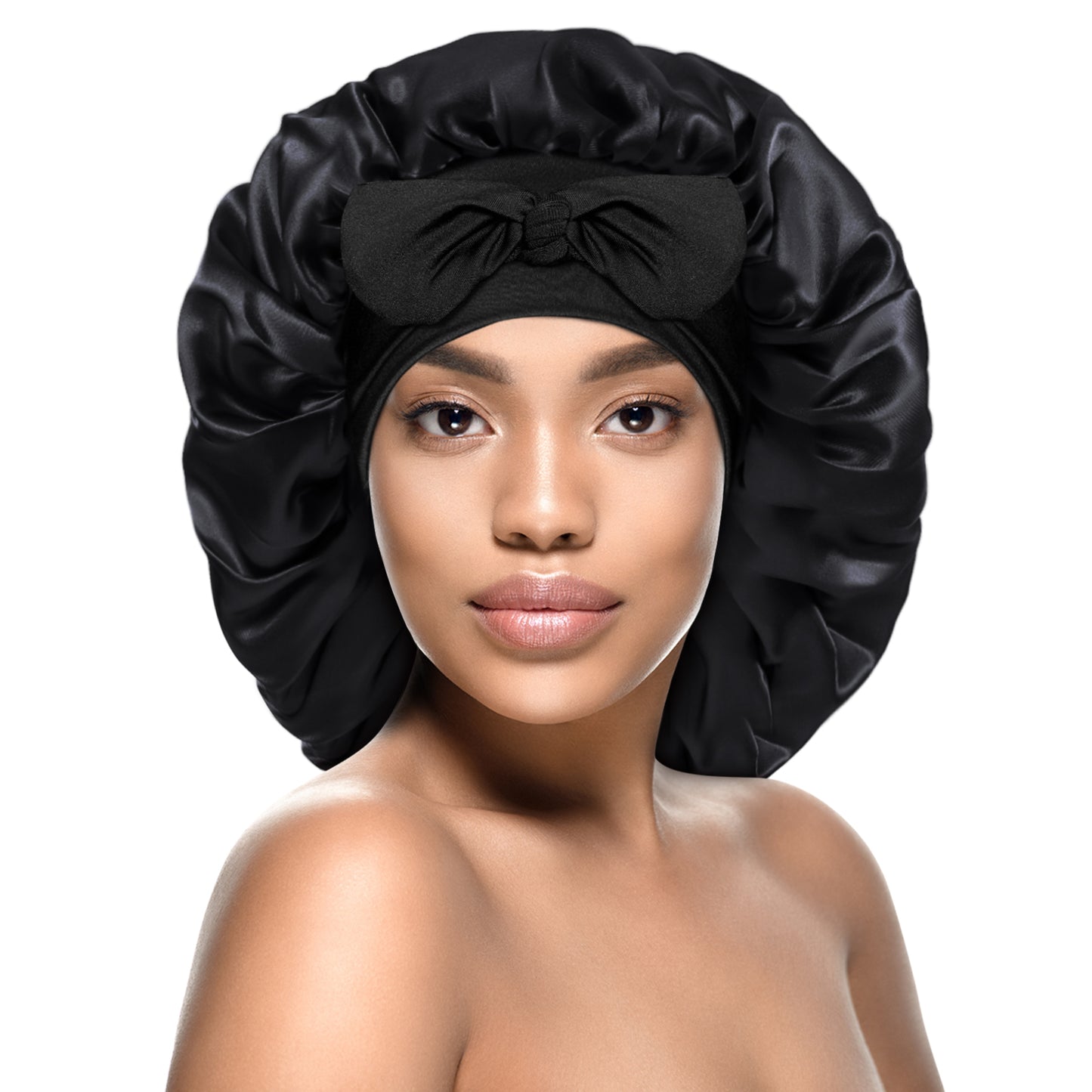 Kenllas Satin Silk Bonnet for Women - Large Sleep Cap with Tie Band for Curly Dreadlock Braid Hair Care