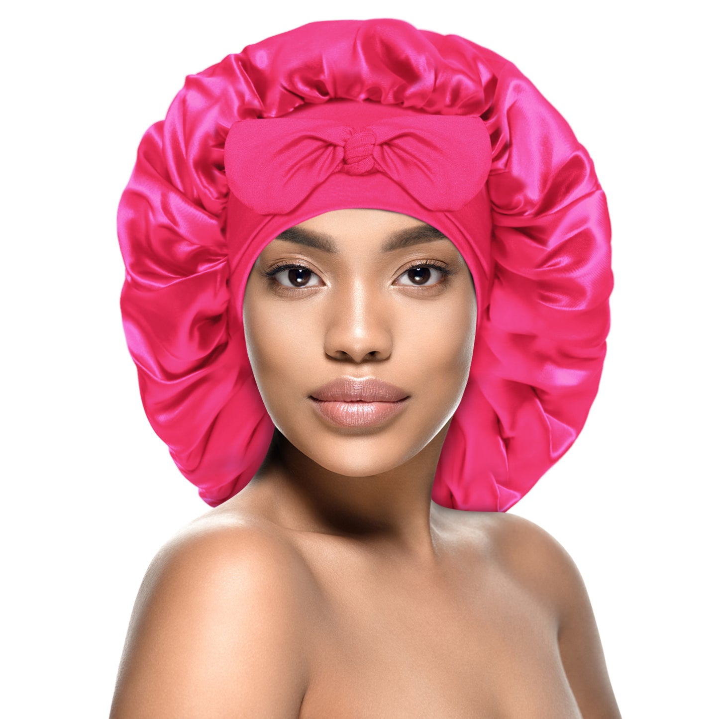 Kenllas Satin Silk Bonnet for Women - Large Sleep Cap with Tie Band for Curly Dreadlock Braid Hair Care