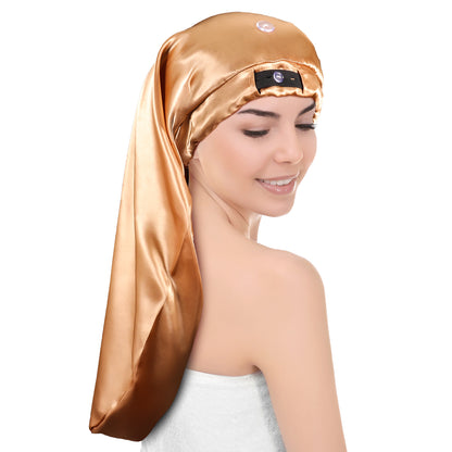 Kenllas Long Satin Sleep Bonnet- Extra Large Foldable Sleeping Cap