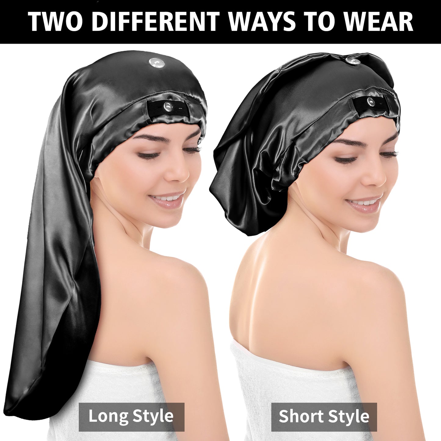 Kenllas Long Satin Sleep Bonnet- Extra Large Foldable Sleeping Cap