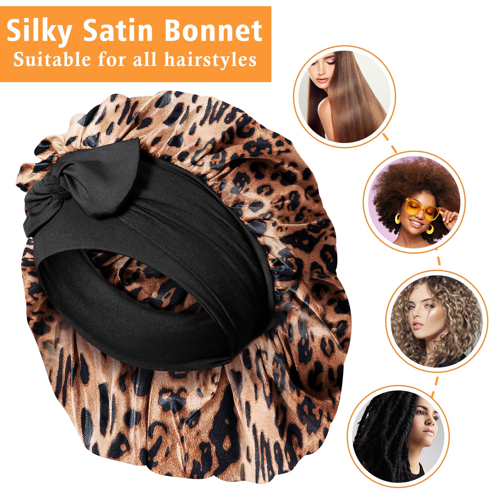 Satin Bonnet Leopard Brown Gold Bonnet Headband Bonnet -  Norway
