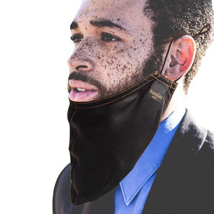 Kenllas 100% Mulberry-silk Beard Bandana - Large Adjustable Beard Bonnet for Men-Glossy Silk