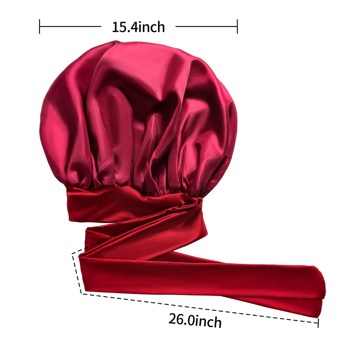 Kenllas Satin Silk Bonnet for Women - Large Sleep Cap with Tie Band for Curly Dreadlock Braid Hair Care